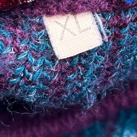 Vintage 90s Geometric Grandpa Sweater Claybrooke - Size XL - Picture 5 of 6